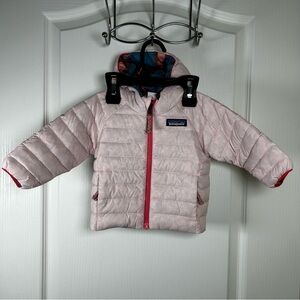 Patagonia Baby Reversible Down Sweater Hoody Pink/Multicolor Baby 3-6 Months